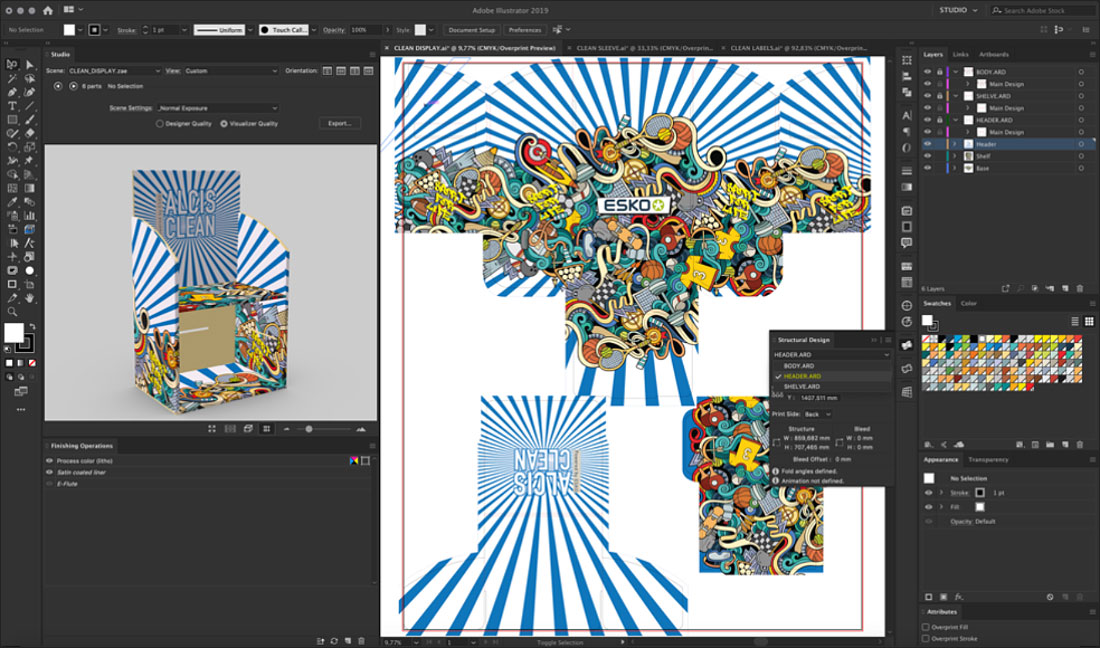 Create and work on an entire project in a single Illustrator® document